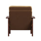 Mission-Style Wood Accent Chair - Rust Microfiber, Oak Finish