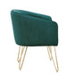 Gold Finish Velvet Accent Chair - Dark Green