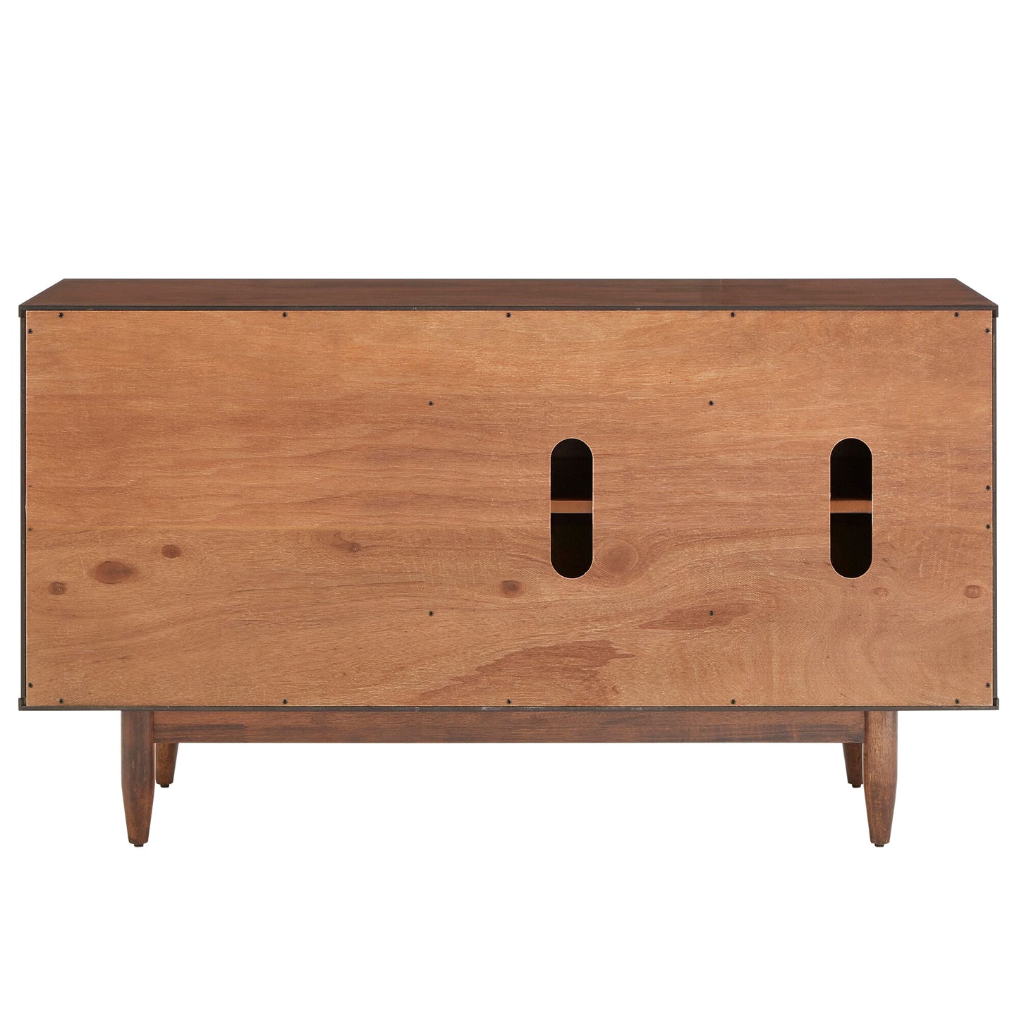 Mid-Century Wood 2-Door and 3-Drawer Server - Brown Finish