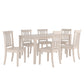 60-inch Rectangular Antique White Finish Dining Set - Mission Back Chairs, 7-Piece Set