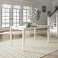 60-inch Rectangular Antique White Finish Dining Set - Slat Back Chairs, 6-Piece Set