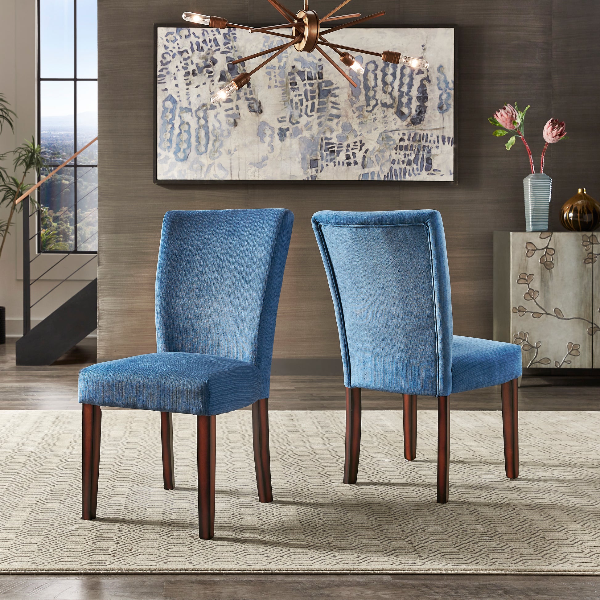 Parsons Dining Chair Navy Blue Parsons Chairs Chenille Parsons