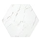 Faux Marble End Table - White, Hexagon
