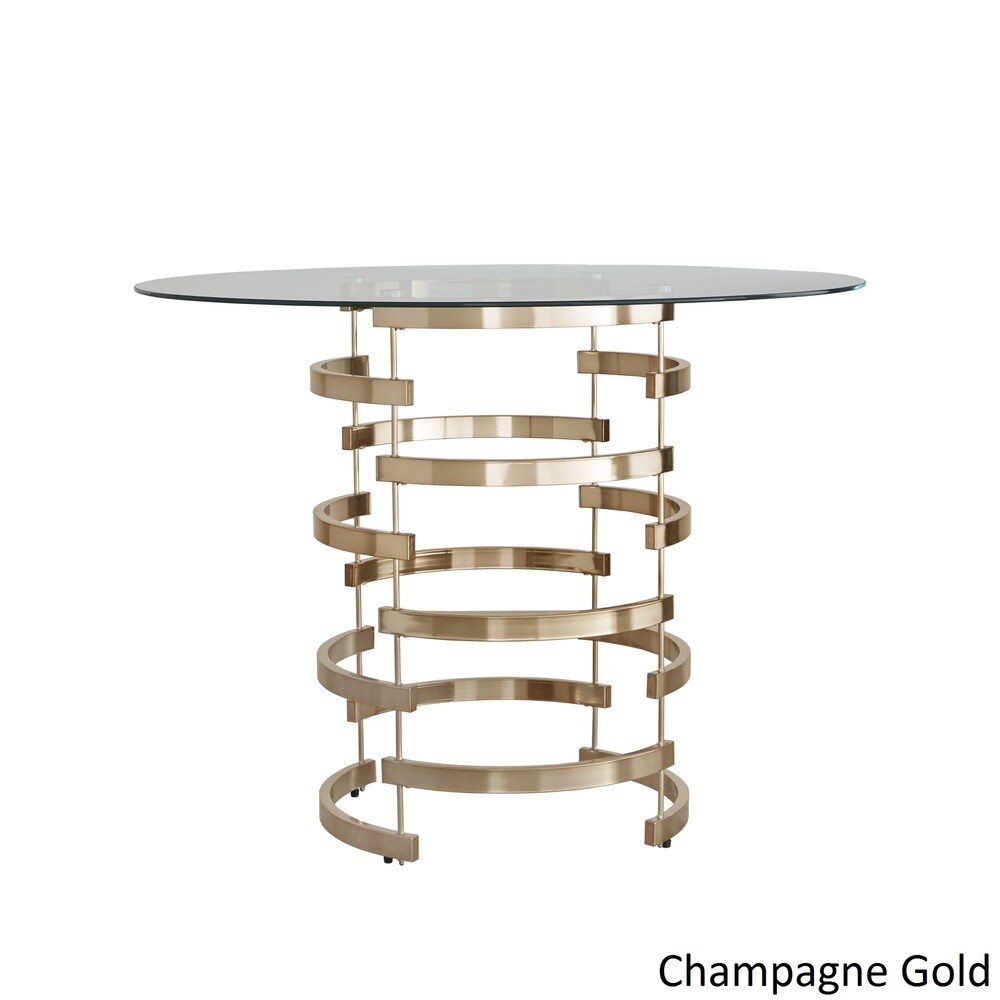 Vortex Base Counter Height Dining Set - Champagne Gold, 5-Piece Set
