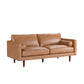 Mid-Century Faux Leather Sofa - Caramel