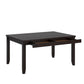 Solid Wood Rectangular Dining Table with Two Drawers - Antique Black