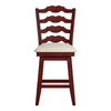 French Ladder Back Counter Height Swivel Stool - Antique Berry Finish