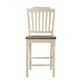 Two-Tone Counter Height Chairs (Set of 2) - Antique White, Slat Back
