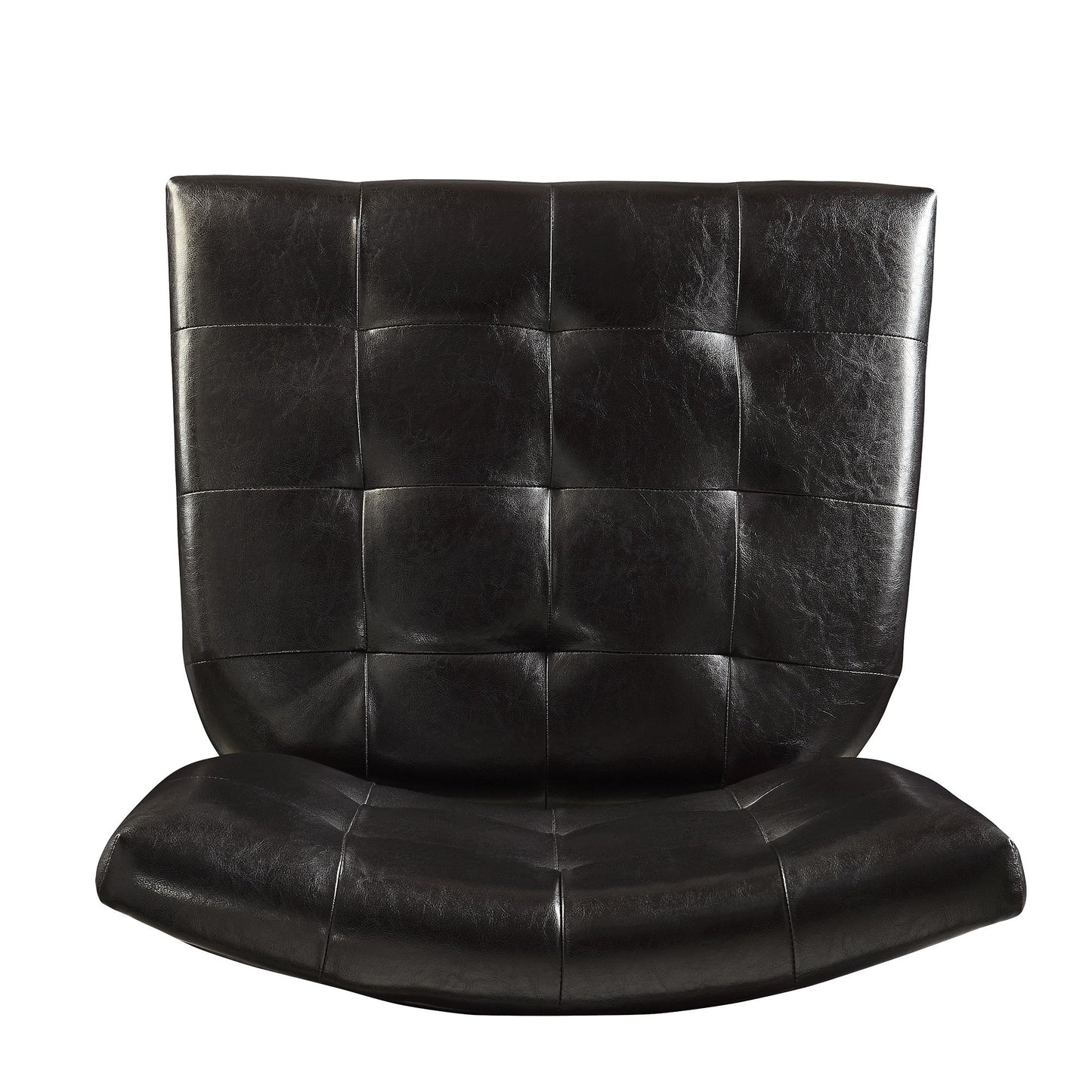 Faux Leather Armless Accent Chair - Dark Brown