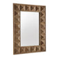 Rectangular Reclaimed Wood Geometric Faceted Wall Mirror