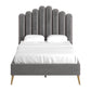 Local Pickup Only - Art Deco Velvet Upholstered Platform Bed - Grey, Full