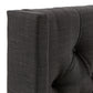 Wingback Button Tufted Linen Fabric Headboard - Dark Grey, 52-inch Height, King Size