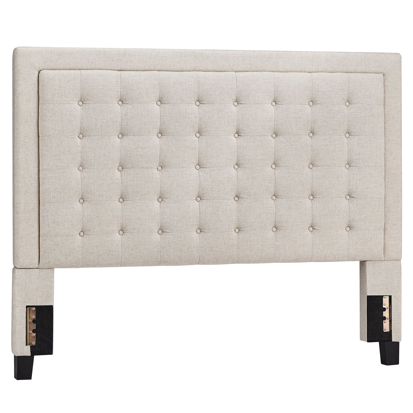 Square Button-Tufted Upholstered Headboard - Beige, Queen