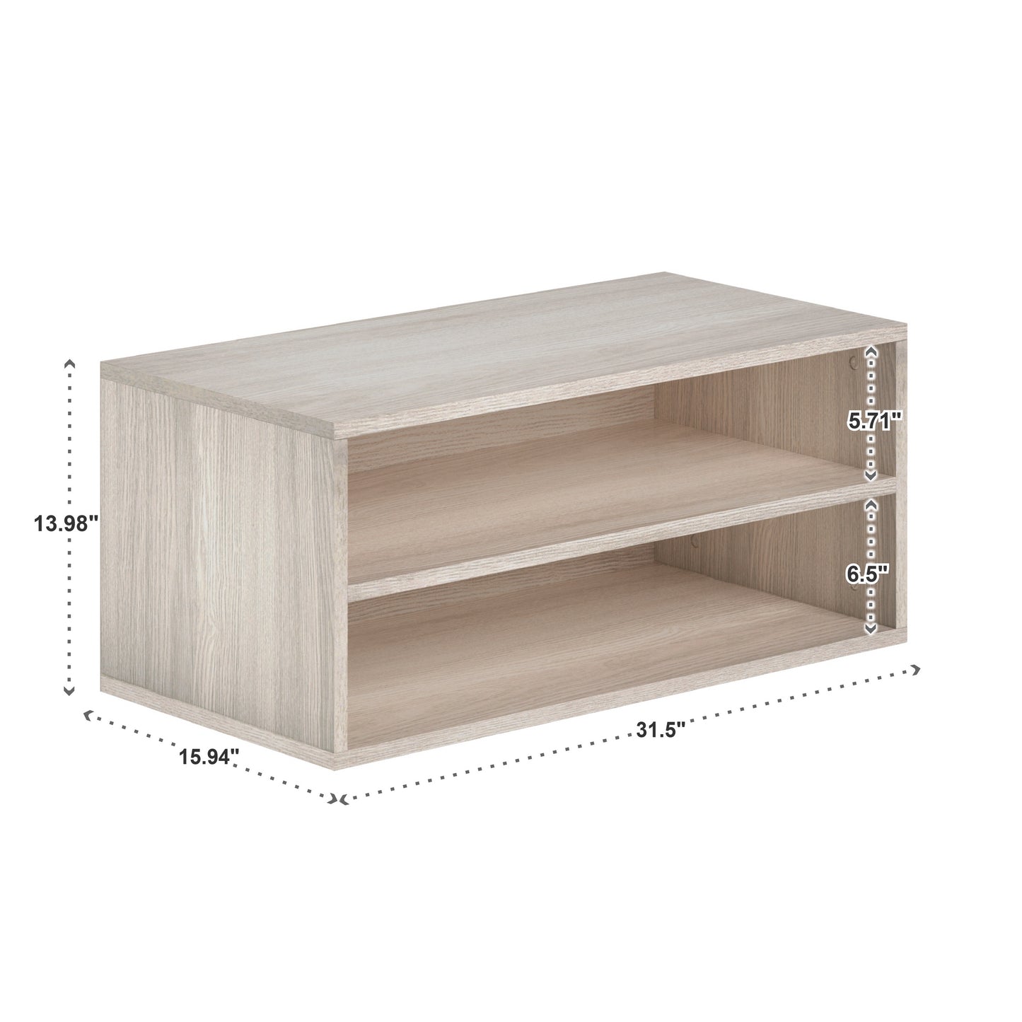 Stackable Storage Organizer - Large 1 - Shelf Cube, White Finish