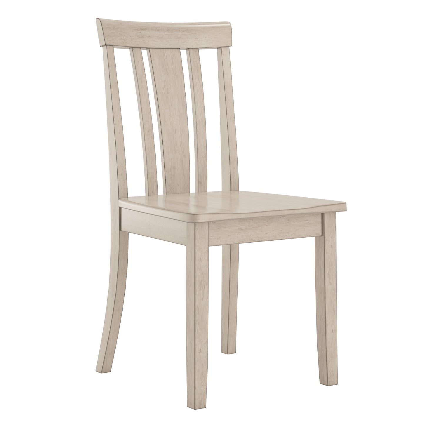 60-inch Rectangular Antique White Finish Dining Set - Slat Back Chairs, 6-Piece Set