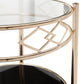 Rose Gold Finish Black Tempered Glass Metal End Table