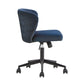 Curved Back Velvet Wave Pattern Office Chair - Navy Blue