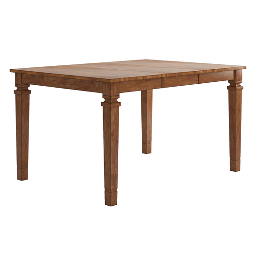 Solid Wood 48-65.7" Extendable Counter Height Dining Table - Oak Finish