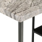 Counter Height Metal Table Set with Faux Marble Top - Black Finish Base and Beige Faux Marble Top