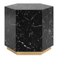 Faux Marble End Table - Black, Hexagon