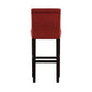 Faux Leather High Back Stools (Set of 2) - Red Vinyl, 30" Bar Height