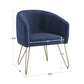 Gold Finish Velvet Accent Chair - Blue