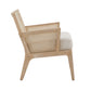 Natural Finish Fabric Cane Accent Chair
