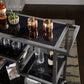 Glass Top Metal Bar Cart - Black Glass with Grey Frame