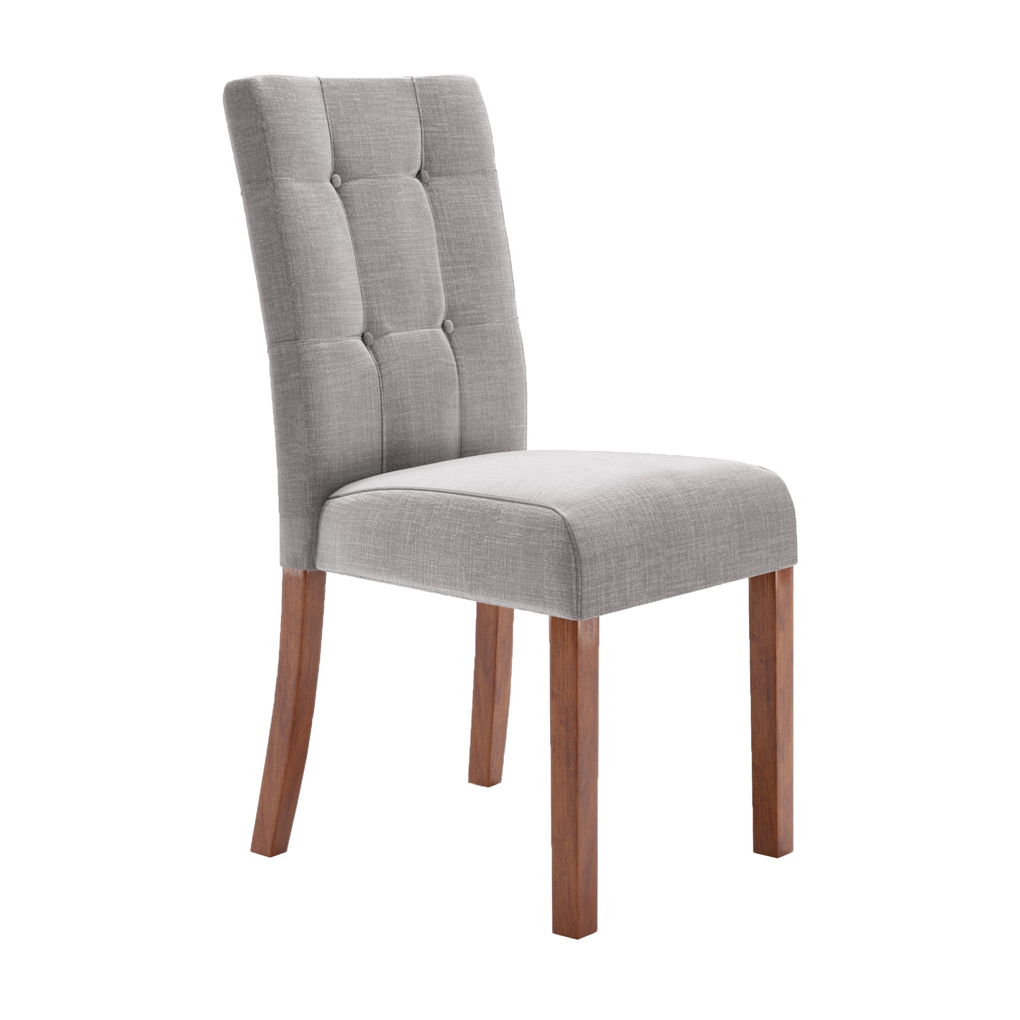 Cherry Finish Upholstered Dining Chairs (Set of 2) - Grey Linen