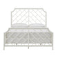 Geometric Mosaic White Metal Queen Bed (Queen Size)
