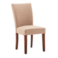 Linen Parsons Dining Chairs (Set of 2) - Espresso Finish, Light Brown