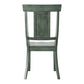 Panel Back Wood Dining Chairs (Set of 2) - Antique Sage Green Finish