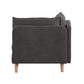 Modular Mid-Century Living Room Seating - Dark Grey Linen, Corner Chair